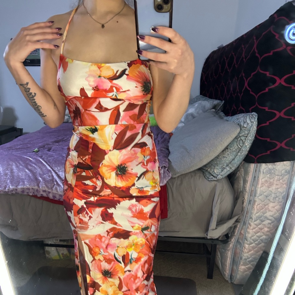 Windsor Floral Maxi Dress - Red and Orange